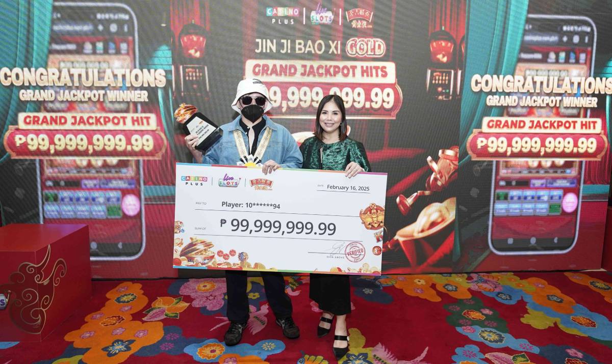 Casino Plus Representative presents the Jin Ji Bao Xi Gold Grand Jackpot check