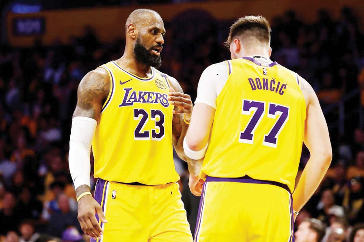 Los Angeles Lakers star LeBron James (left) is excited to see what he can do with Luka Doncic on the court for the remainder of the NBA season. (AFP photo)