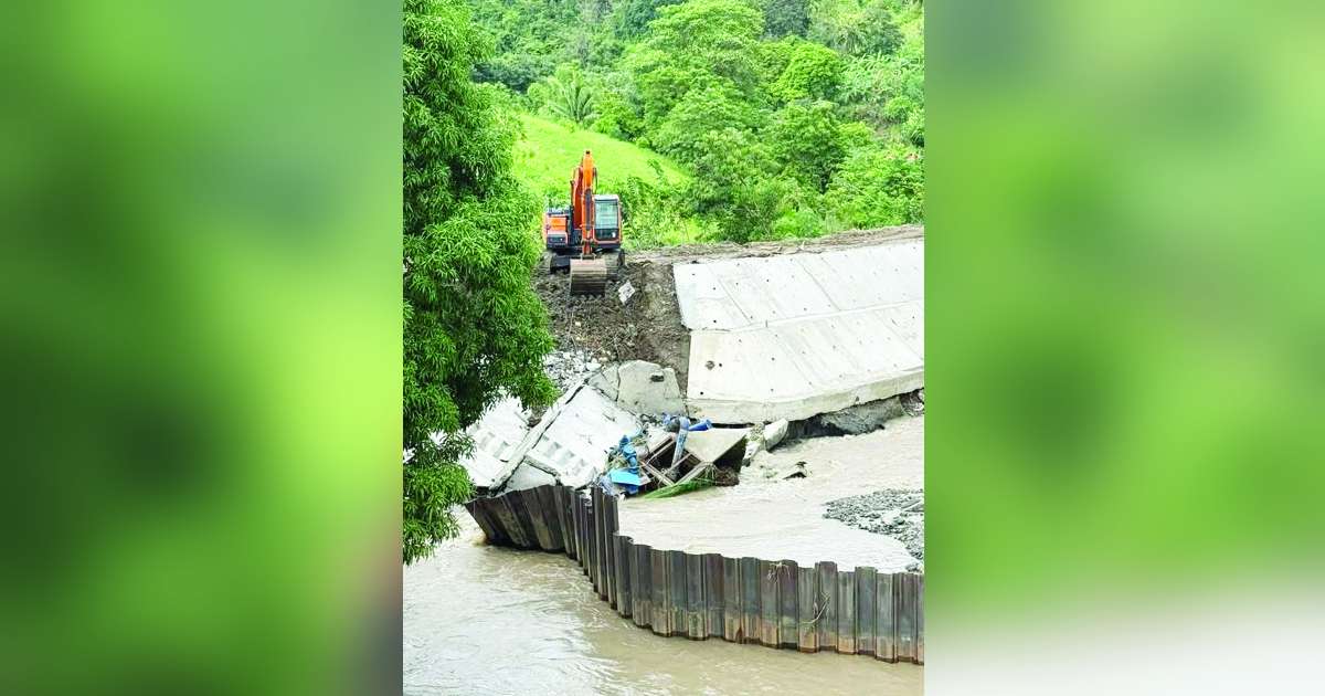 Repairs are ongoing at the Medina Water Treatment Facility in Negros Occidental’s San Carlos City after it was destroyed due to flood triggered by strong rains on Sunday morning, February 23, 2025. (Mayor Rene Gustilo photo)