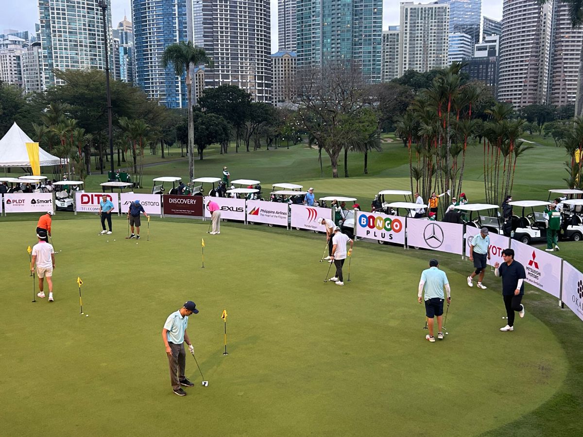 Invited players and guests are enjoying an afternoon of friendly golf matches at the 53rd Golden Tee Tournament.