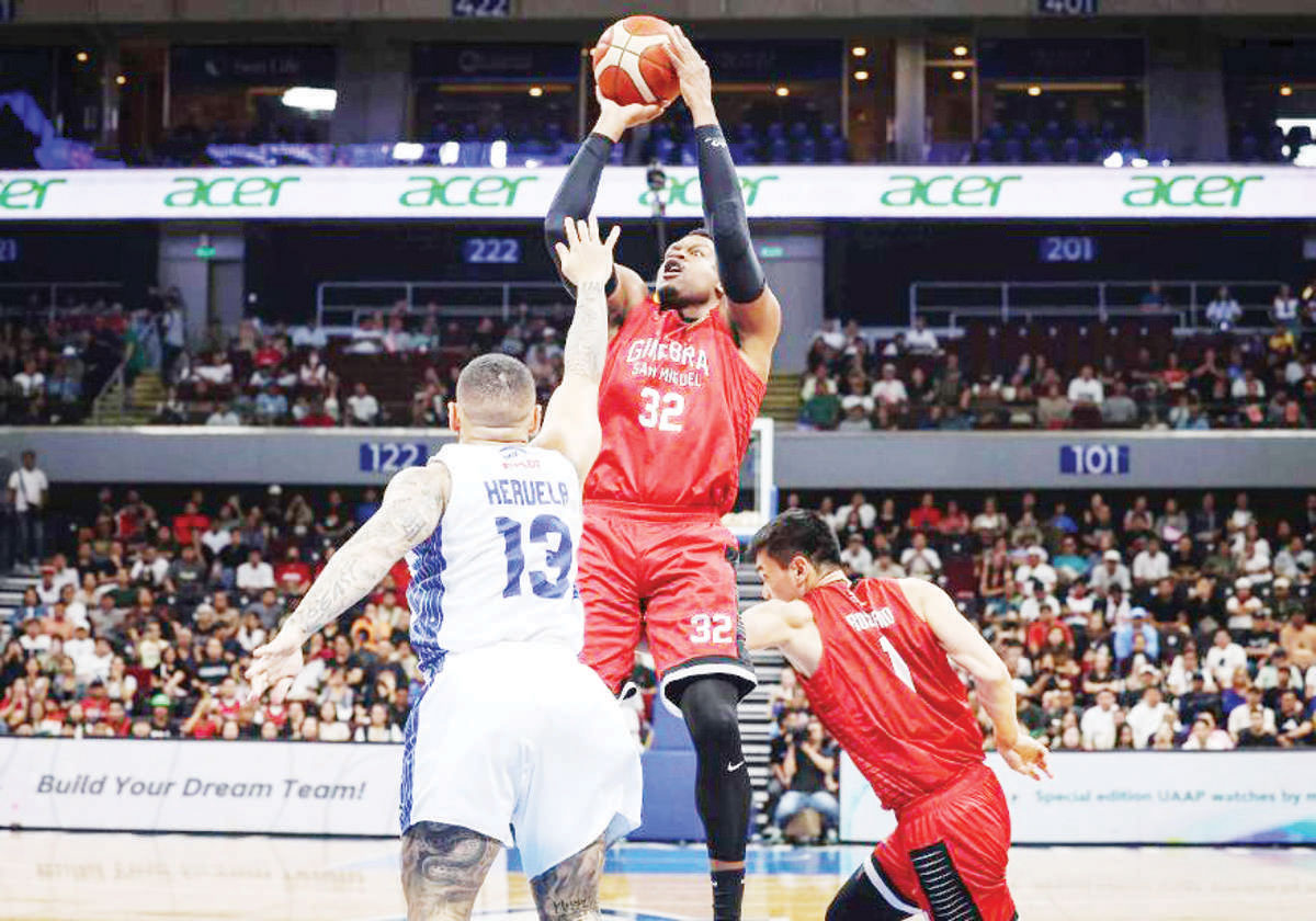 Barangay Ginebra San Miguel Kings’ Justin Brownlee puts up a shot against the TNT Tropang Giga in Game 2 of the PBA Season 49 Commissioner's Cup finals on Sunday, March 16, 2025. (PBA Images)