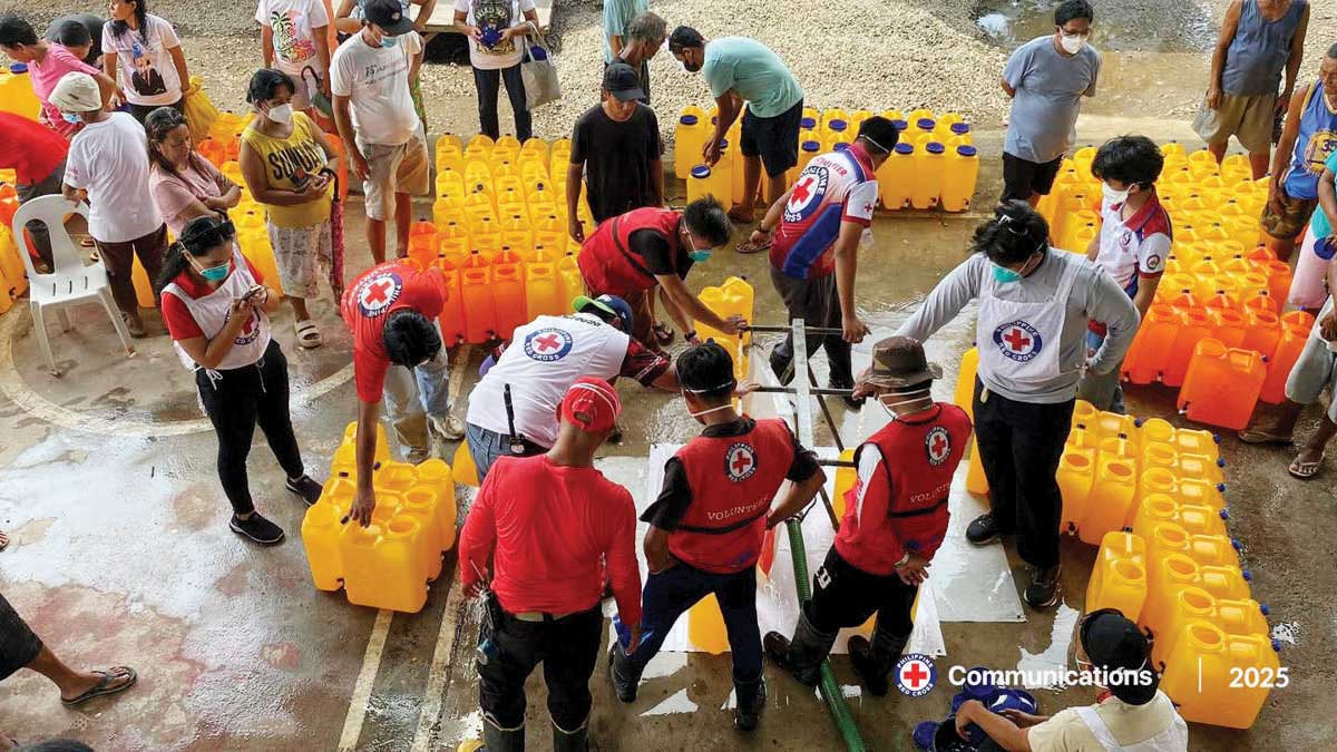 According to the La Carlota City government, about 3,000 households or 12,000 persons affected by the potable water supply disruption avail of drinking water through rationing. (Philippine Red Cross Negros Occidental - Bacolod City Chapter photo)