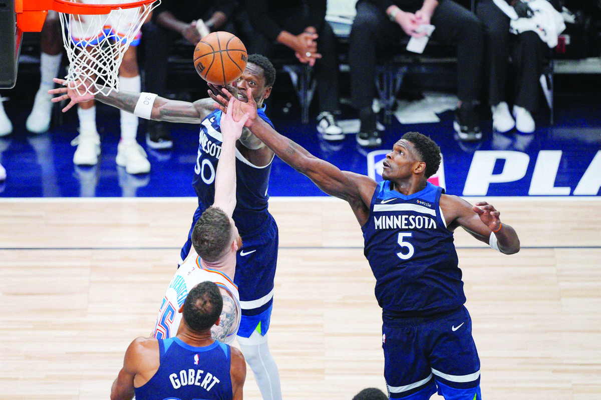 Timberwolves set team playoff record in rout of Thunder