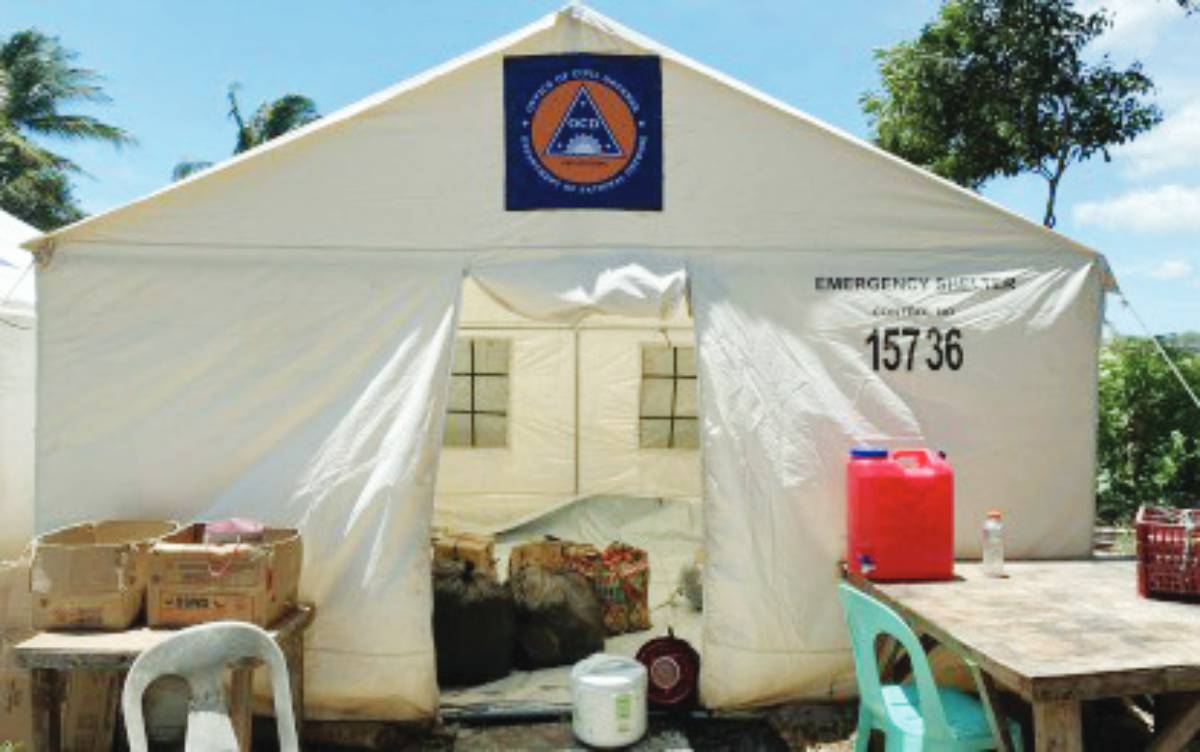 An empty modular tent inside an evacuation center in Canlaon City, Negros Oriental in this undated photo. The city government says over a thousand internally displaced persons have returned to their homes after the alert level in Mt. Kanlaon was lowered from 3 to 2, eight months after its December 9, 2024 eruption. (Canlaon City PIO / Emergency Operations Center photo)