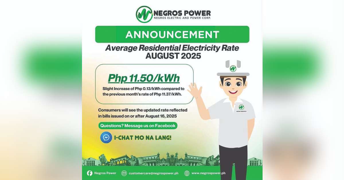 Negros Power holds down rate hike to P0.13 despite rising generation costs