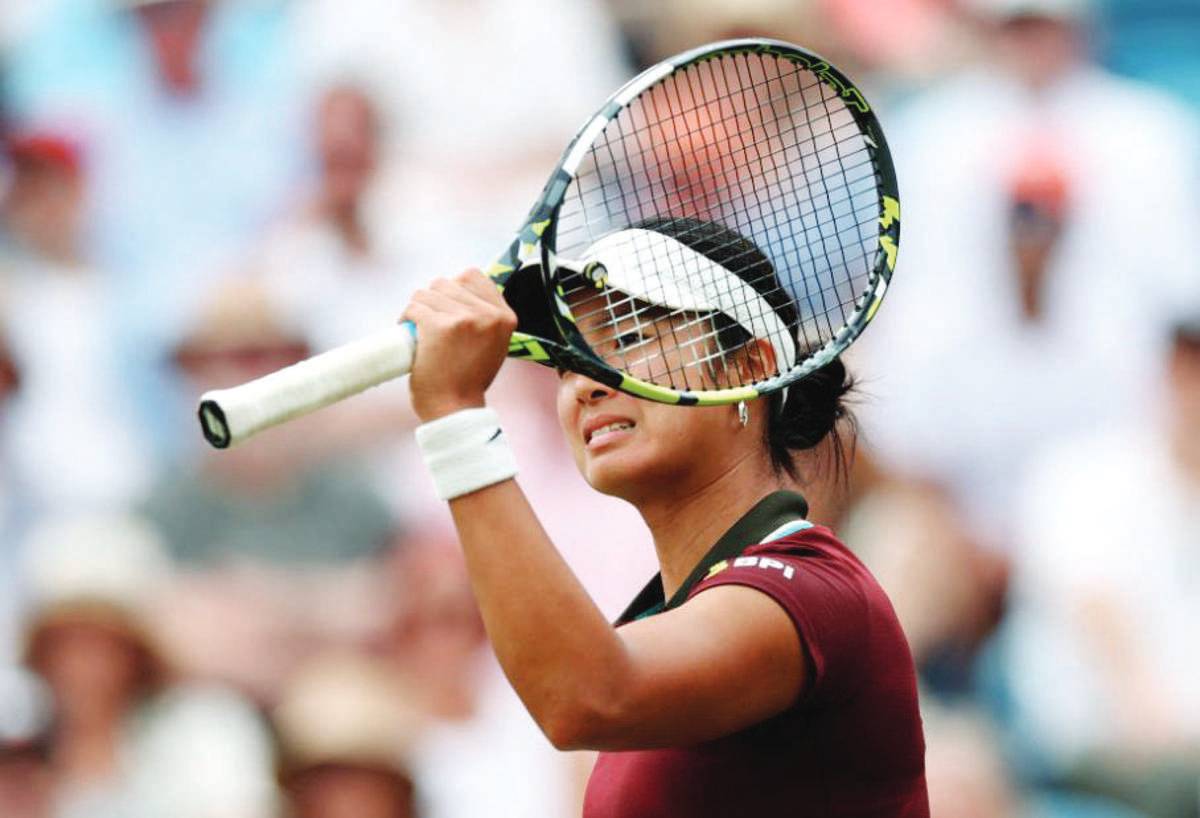 Alex Eala reacts during her women's singles final against Australia's Maya Joint. (Paul Childs / Reuters / File photo)