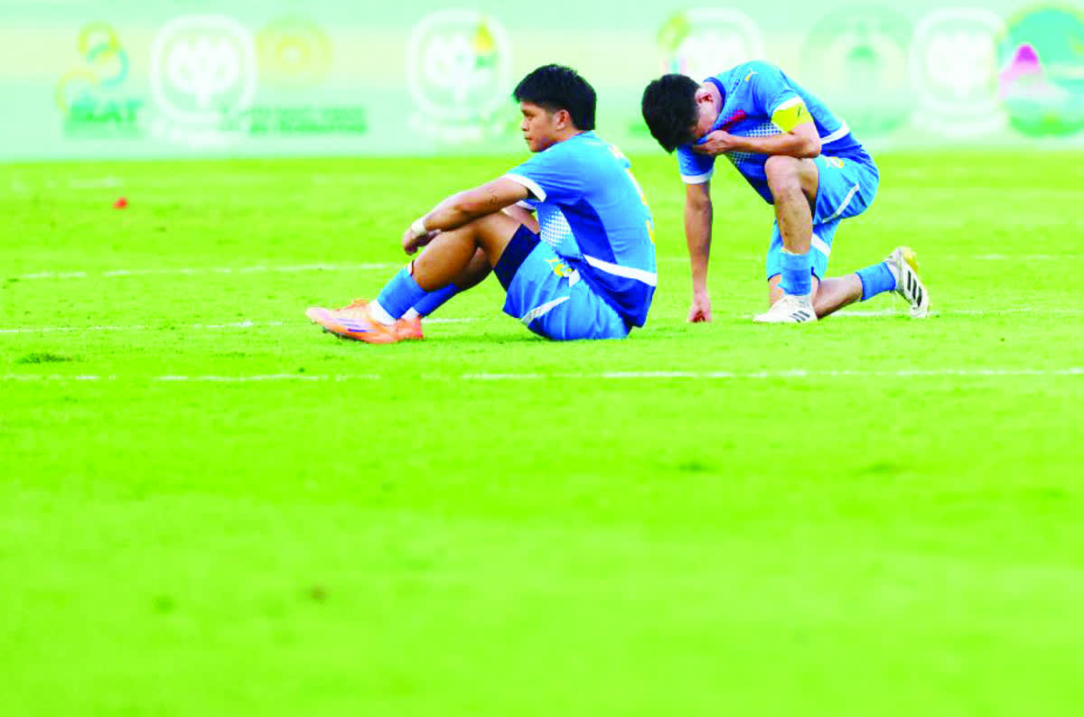 The Philippine men's football team reacts after their loss to Vietnam in the semifinals of the 2025 Southeast Asian Games on December 15, 2025, at the Rajamangala Stadium in Bangkok, Thailand. (POC Media photo)
