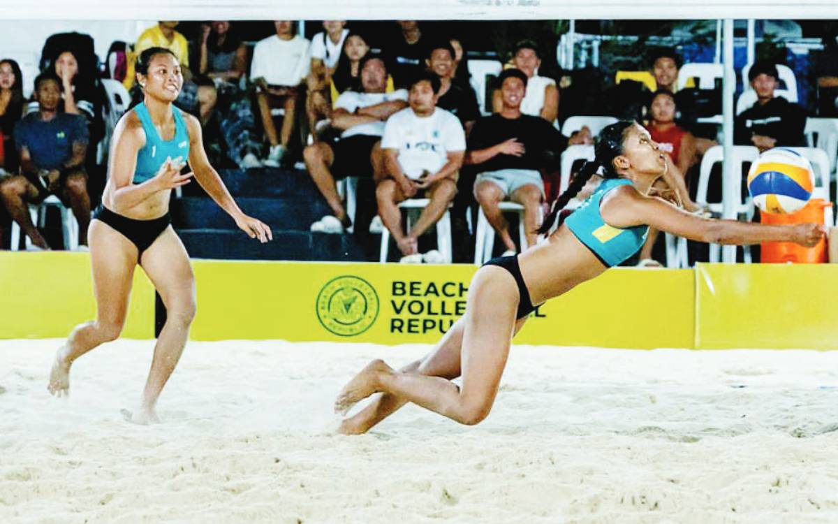 Negrense Honey Grace Cordero and Vilmarie Toos of the National University Lady Bulldogs ruled the women's division of the Beach Volleyball Republic Nuvali Open. (BVR photo)