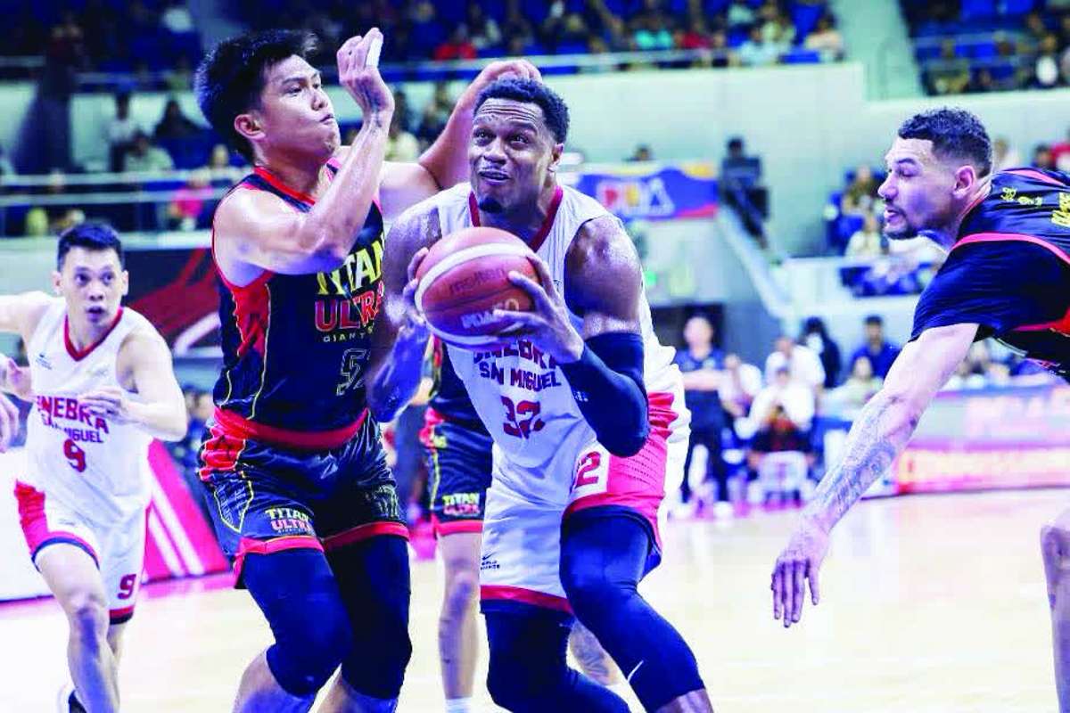 Barangay Ginebra San Miguel Kings’ Justin Brownlee against the Titan Ultra Giant Risers in the PBA Season 50 Philippine Cup. (PBA Images)