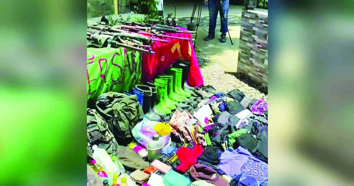 Authorities recovered various war materials and personal belongings from the site of the recent armed encounter at Barangay Salamanca in Negros Occidental’s Toboso town, which resulted in the deaths of 19 alleged rebel remnants. (Contributed photo)