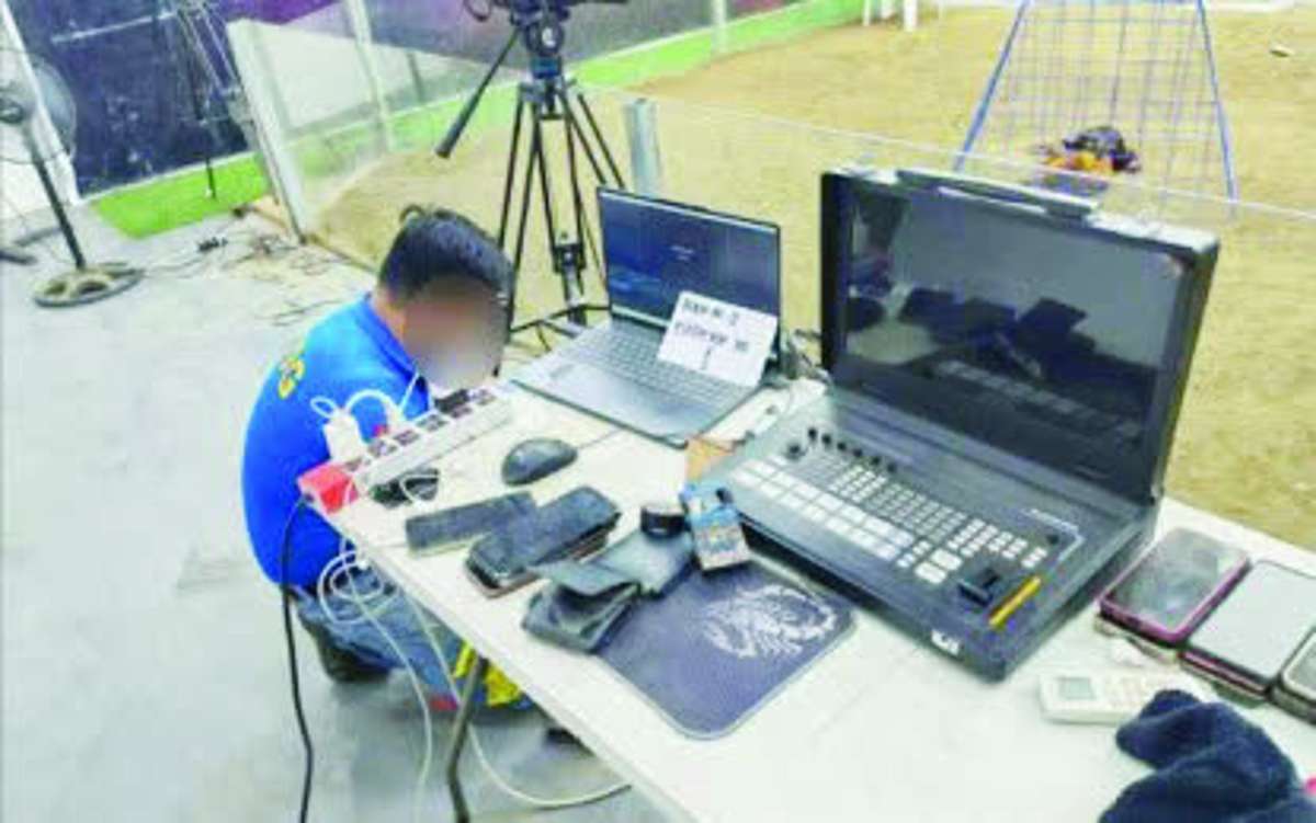 The illegal online cockfighting facility discovered by Philippine National Police - Criminal Investigation and Detection Group agents inside a private property in Talisay City, Negros Occidental on April 23, 2026. The operation led to the arrest of 30 persons and the recovery of various digital equipment. (PRO-NIR photo)