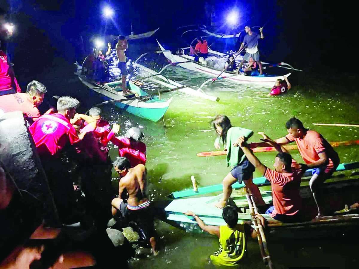At least 11 residents from Negros Occidental’s Bago City were rescued by personnel of the Philippine Coast Guard Substation in Pulupandan after their motorbanca capsized in the Guimaras Strait on Friday afternoon, May 15, 2026. They departed Bantayan Park in Bago on the way to San Lorenzo town in Guimaras to attend the burial of a family member when the vessel capsized due to strong sea currents. (Philippine Red Cross Negros Occidental - Bacolod City photo)