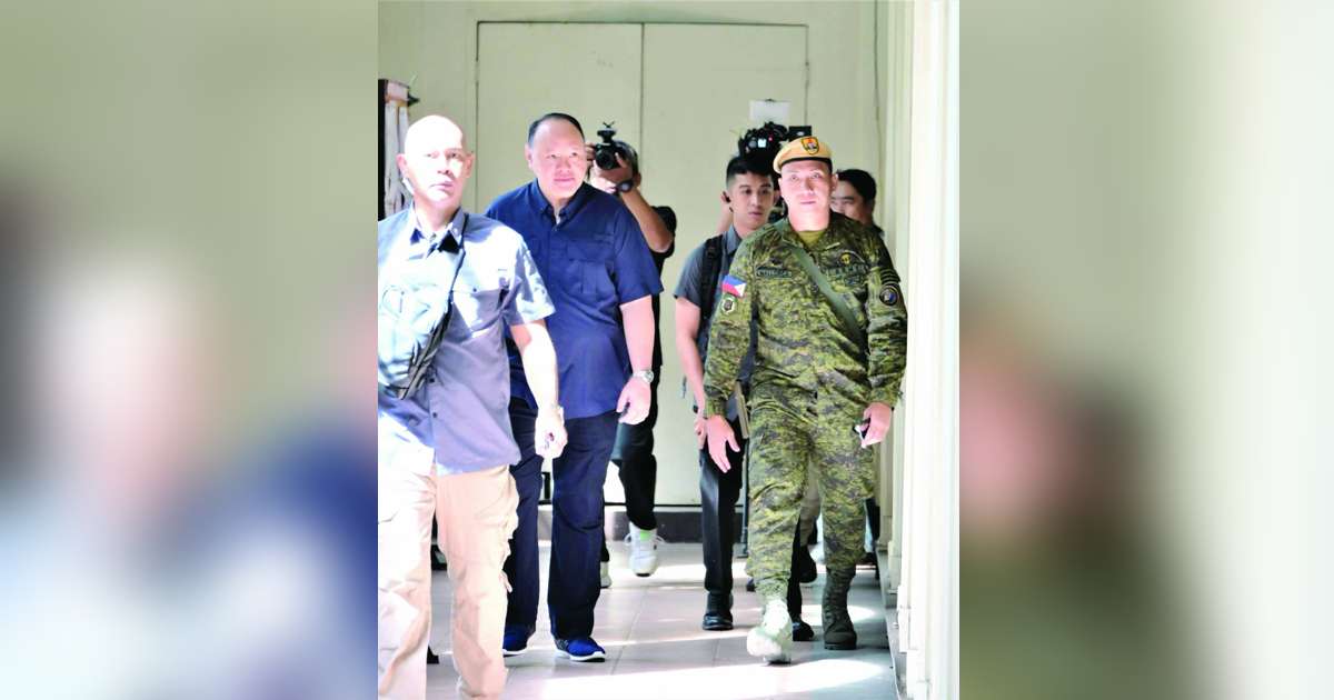 Defense Secretary Gilberto Teodoro, Jr. (center) meets Negros Occidental Governor Eugenio Jose Lacson and other officials at the Provincial Capitol in Bacolod City ahead of his visit to the troops of the 79th Infantry Battalion in Sagay City and the 15th Infantry Battalion in Cauayan town on Saturday, May 23, 2026. Teodoro says the provincial government has a “very good” reintegration program for rebels who return to the fold of the law. Story on page 2. (Negros Occidental provincial government photo)