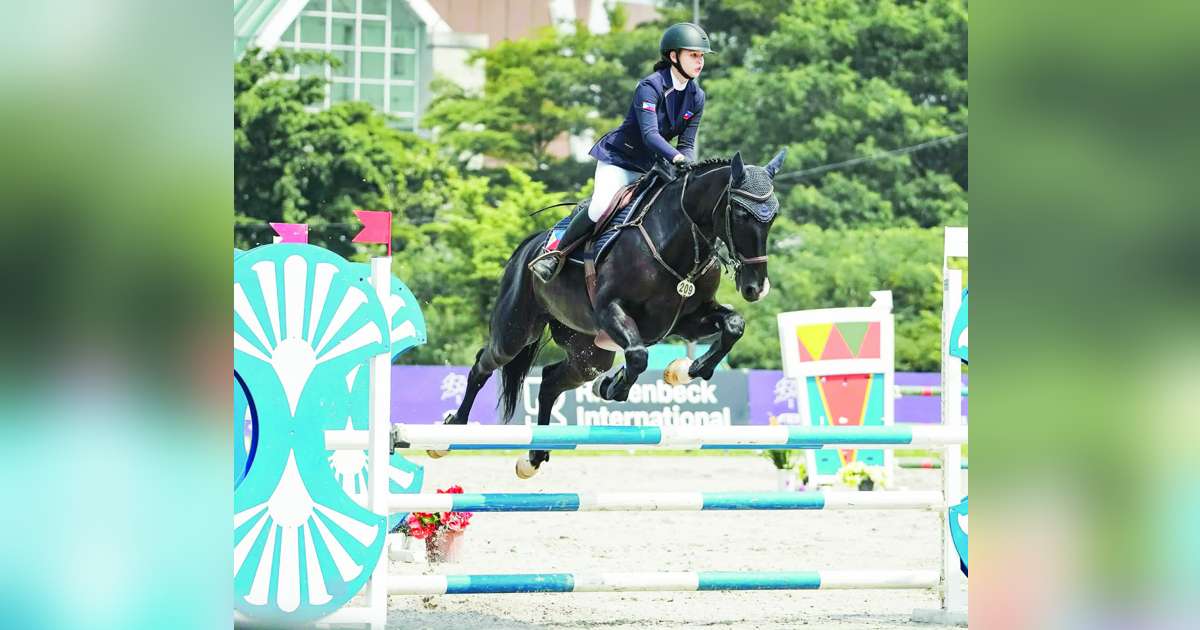 Negrense horse rider Sophia Louie Begre-Lacson delivers a clear round aboard Context 3, one of the horses assigned to participants in the FEI Asia-Pacific Rising Star Academy in Pattaya, Thailand. (Contributed photo)