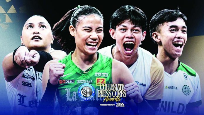 Ilongga Lara Mae Silva, Negrenses Angel Canino and Leo Ordiales, and Reymark Betco are hailed as Volleyball Players of the Year.